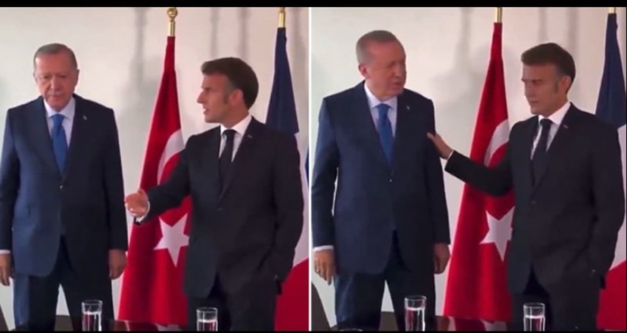 erdogan macron zirvesinde bu kare gozden kacti BRiGARyW